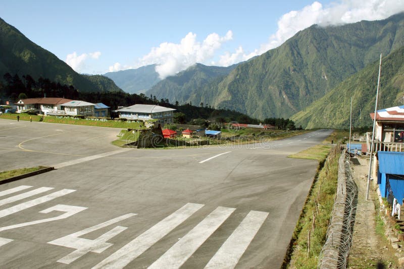 Lukla Airstrip - Nepal royalty free stock images Lukla Airstrip - Nepal royalty free stock images