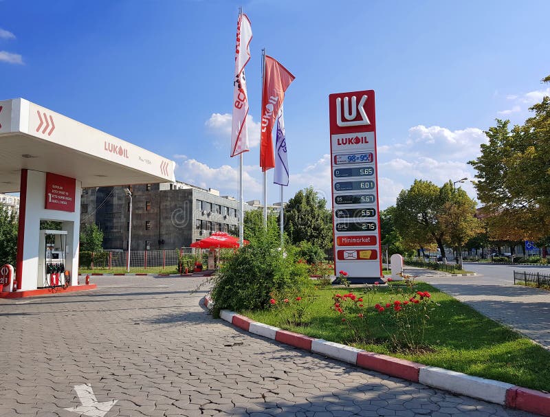 Lukoil gas station editorial photography. Image of details - 35762467