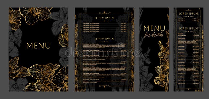 Luksusowe menu dla jedzenia i napojów. royalty ilustracja