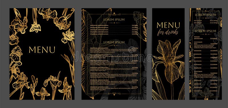 Luksusowe menu dla jedzenia i napojów. royalty ilustracja