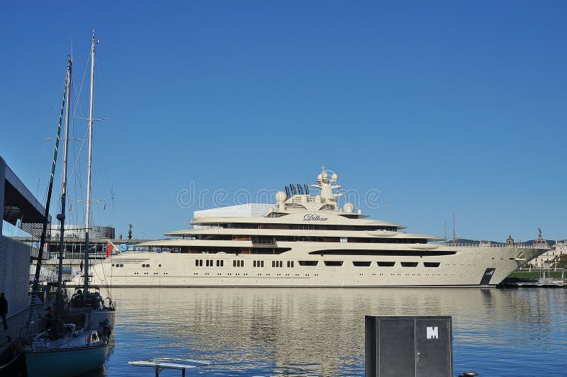 Luksusowy jacht Dilbar obraz stock Luksusowy jacht Dilbar obraz stock