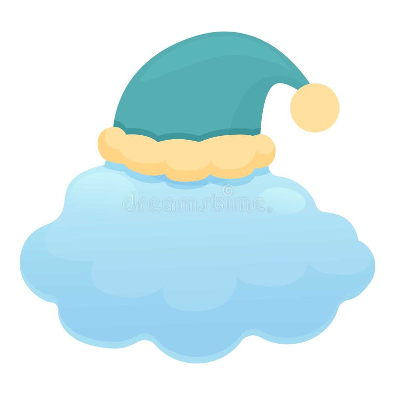 Lullaby dream hat cloud icon cartoon vector. Kid bed vector illustration
