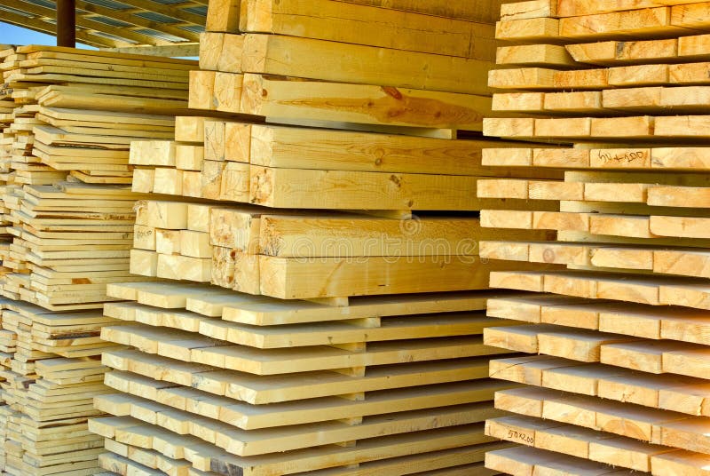 Lumber Yard and Pallets stock photo. Image of boards 28084544