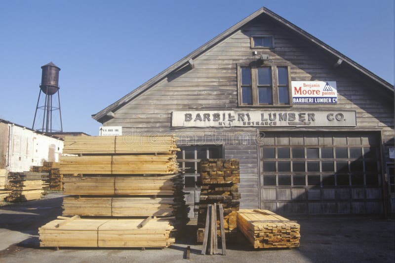 A lumber yard editorial stock image. Image of mill, deforestation