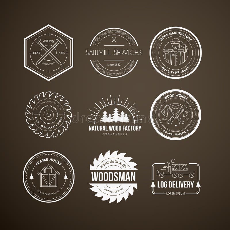 vintage carpentry or mechanic logo, emblem, badge, label
