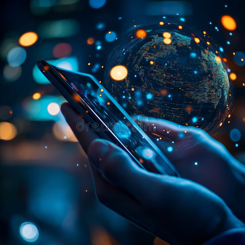 Lumi de conectare : Un Glob Digital Dezvăluit Prin Tehnologie vector illustration
