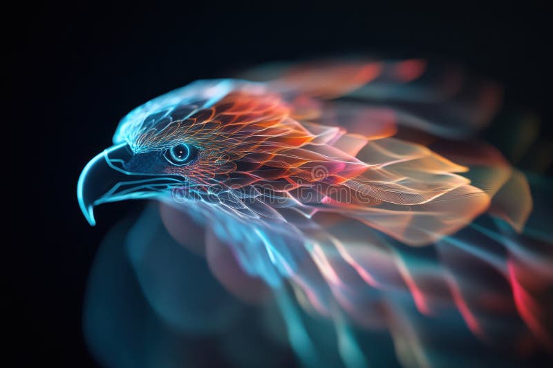 Lumina dinamică vibrantă a păsării în zbor. stock photography