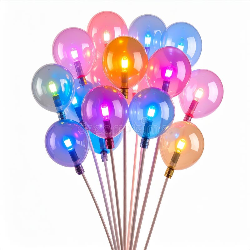 Lumini colorate din sticlă iluminată cu balon vector illustration