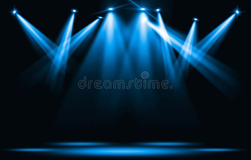 Lumini de fază. Lumina albastră a străpuns întunericul. stock illustration