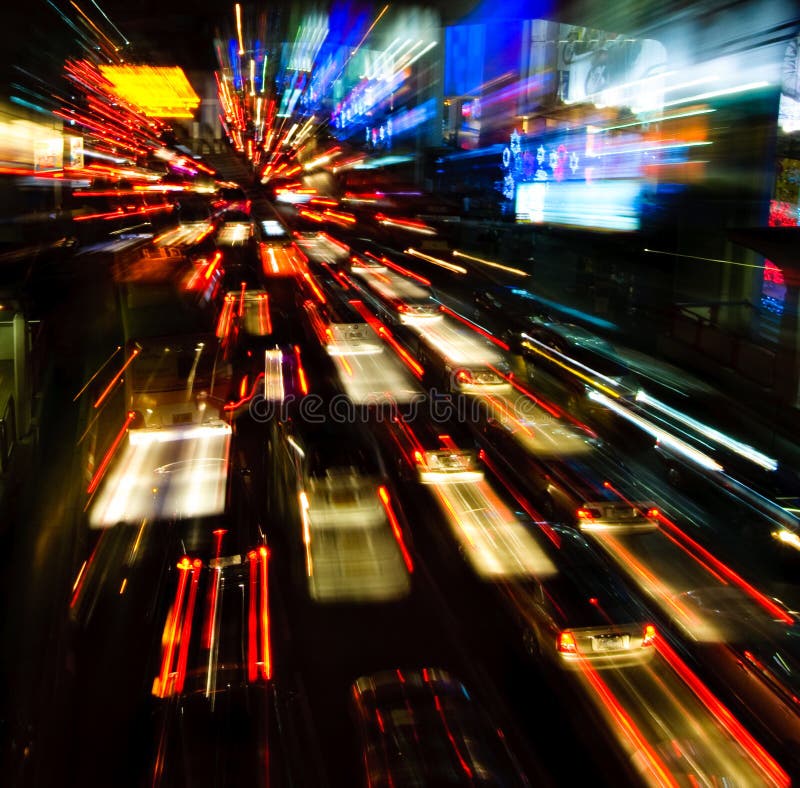 Lumini de trafic în mișcare neclară stock image