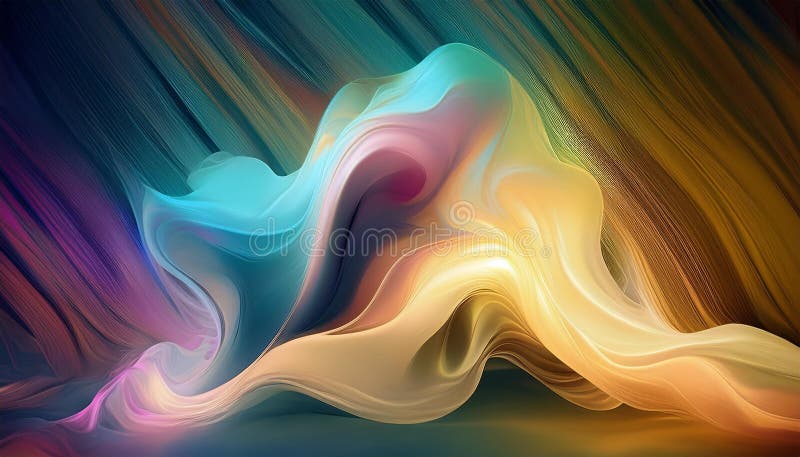 Luminile translucide ultraviolete, texturi colorate cu efect de fum, iar minimalismul neon abstract pictează fundalul din mătase ș royalty free illustration