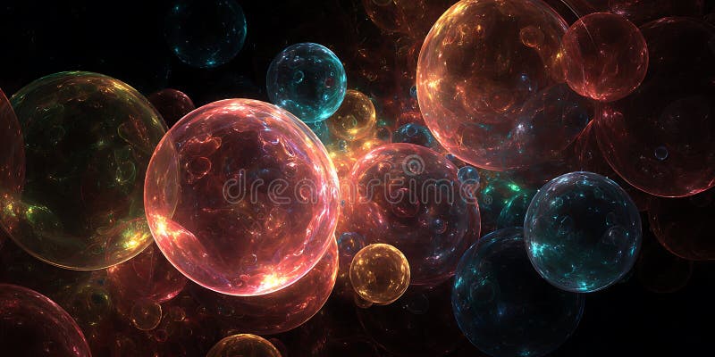Luminous Celestial Spheres a Stunning Abstract Artwork royalty-vrije illustratie