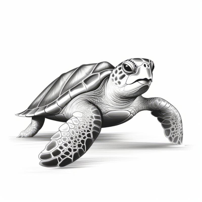 Realistic Sea Turtle Underwater with Sunlight · Creative Fabrica