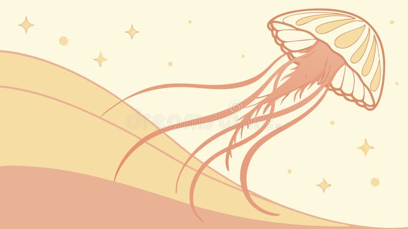 Luminous Jellyfish Floating. Ethereal Ocean Life Vector Art, vector design Generative AI stock illustration