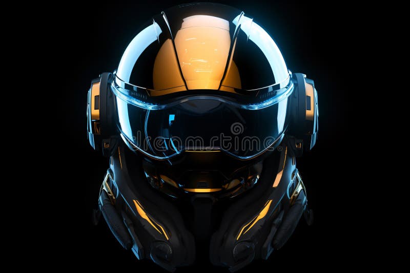 Cască luminoasă pentru motociclete în conceptul de lumină neon vector illustration