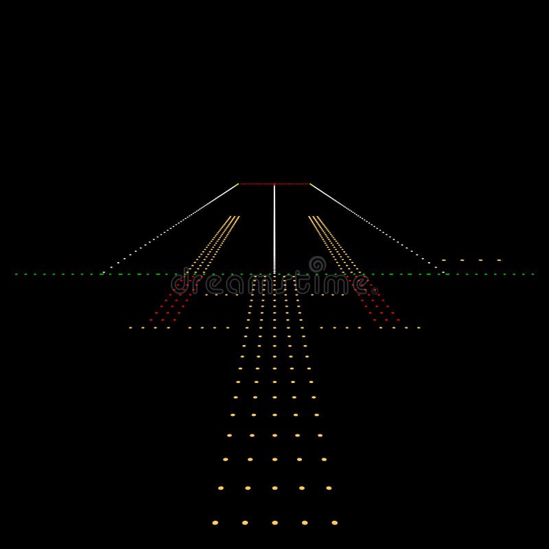 Luminous night landing lights Airport. Vector illustration vector illustration Luminous night landing lights Airport. Vector illustration vector illustration