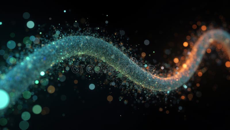 Luminous particles in a swirling vortex a hyperrealistic digital masterpiece stock photography