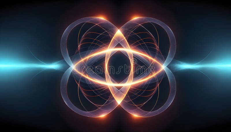 Luminous Symmetrical Abstract Digital Art vector illustration