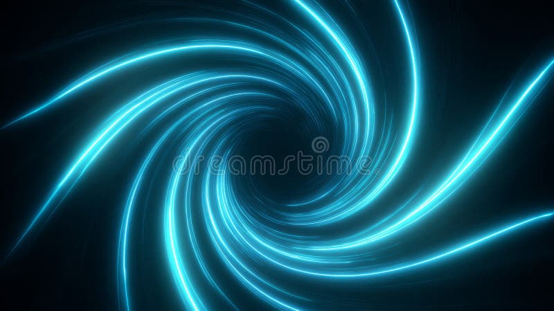 Luminous vortex structure, abstract glowing lines rotating inward like gravitational light ring royalty free stock photography