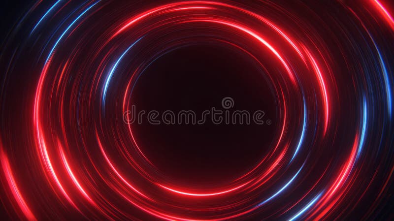 Luminous vortex structure, abstract glowing lines rotating inward like gravitational light ring royalty free stock photography