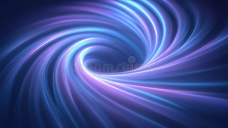 Luminous vortex structure, abstract glowing lines rotating inward like gravitational light ring royalty free stock photography