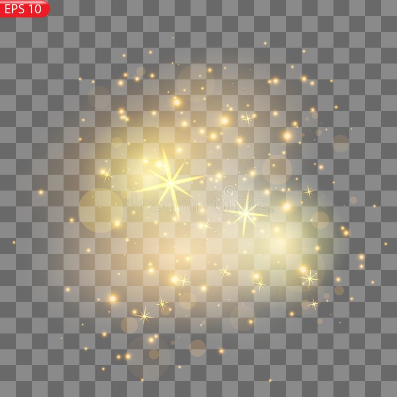 Lumină de praf auriu. Fundalul efectului luminilor de fundal stock illustration