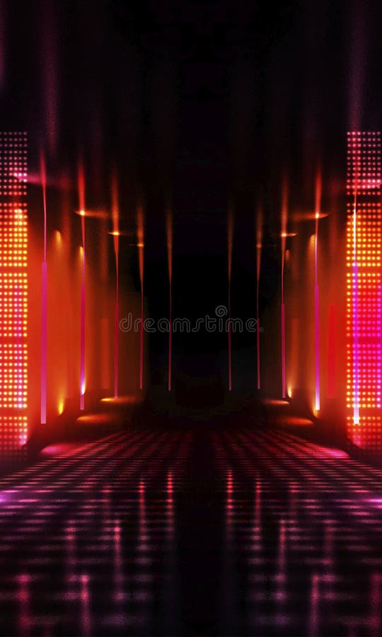 Lumină neactivată. fundalul scenei de afișare goale. fundal abstract închis modern închis. stock illustration