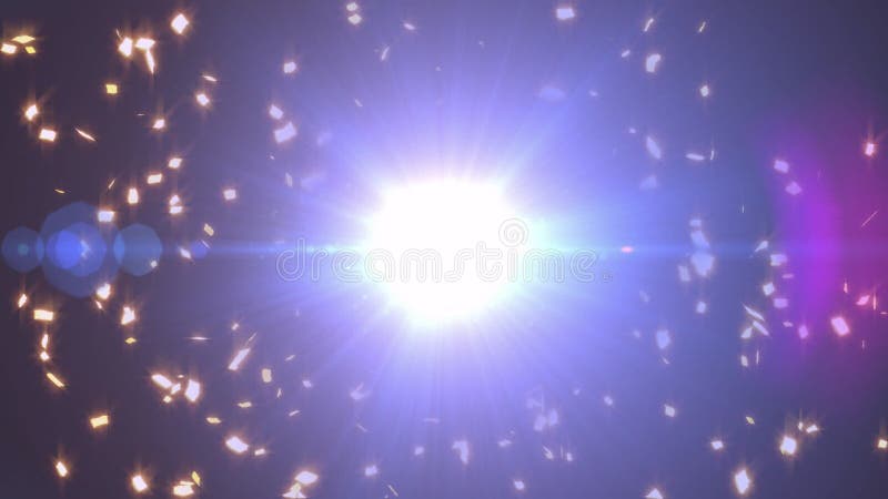 Lumière brillante éclatée de particules sur fond sombre créant une animation étonnante illustration de vecteur