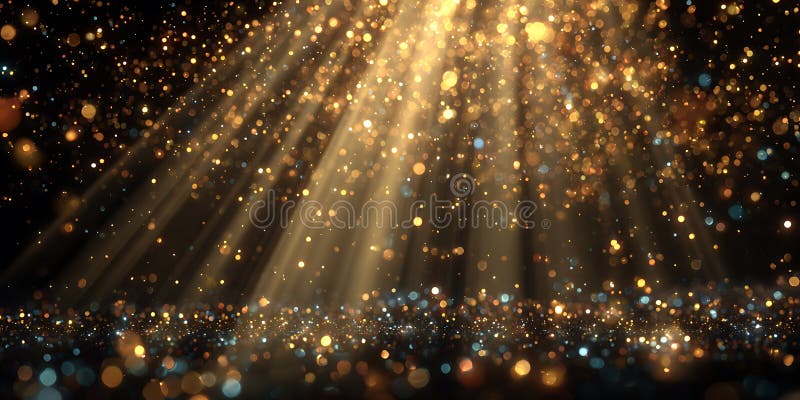Lumière dorée Arrière-plan Particules scintillants Texture céleste illustration libre de droits