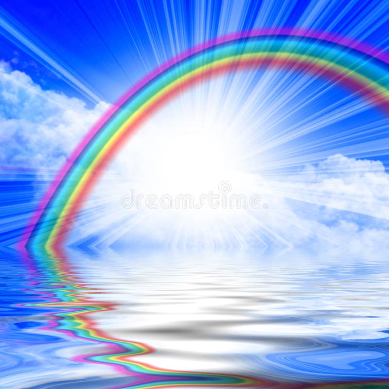 Lumière du soleil dans un ciel bleu clair illustration stock Lumière du soleil dans un ciel bleu clair illustration stock