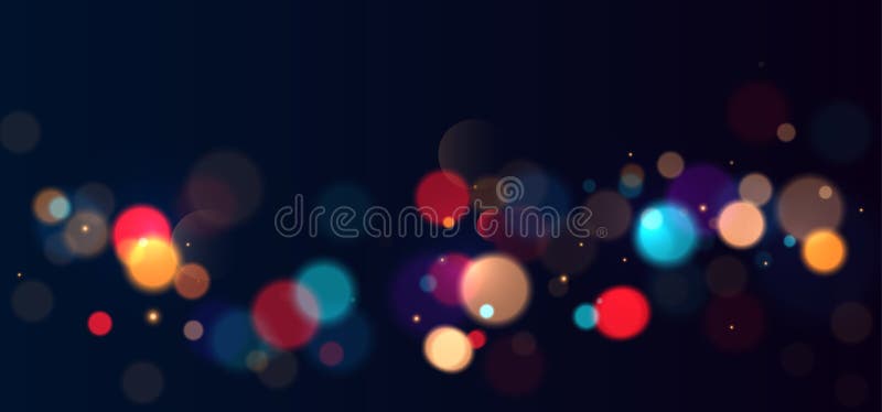 Lumières bokeh colorées arrière-plan. formes de cercle floues. illustration vectorielle