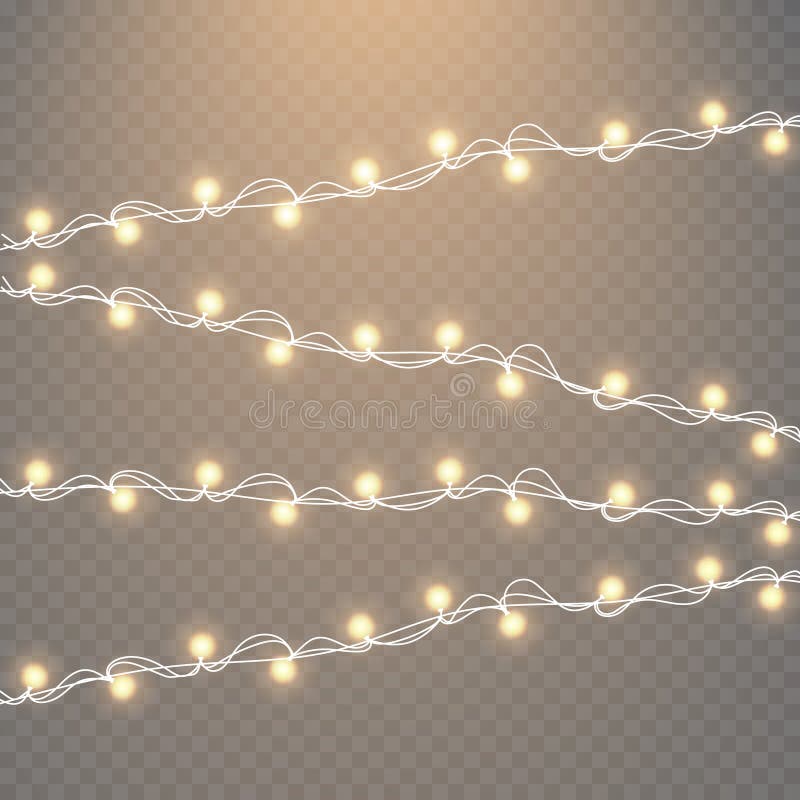 Lumières de Noël d'isolement sur le fond transparent Ensemble de guirlande rougeoyante d'or de Noël Illustration de vecteur illustration de vecteur Lumières de Noël d'isolement sur le fond transparent Ensemble de guirlande rougeoyante d'or de Noël Illustration de vecteur illustration de vecteur