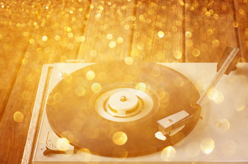 Lumières de tourne-disque et de scintillement de vintage photo stock Lumières de tourne-disque et de scintillement de vintage photo stock