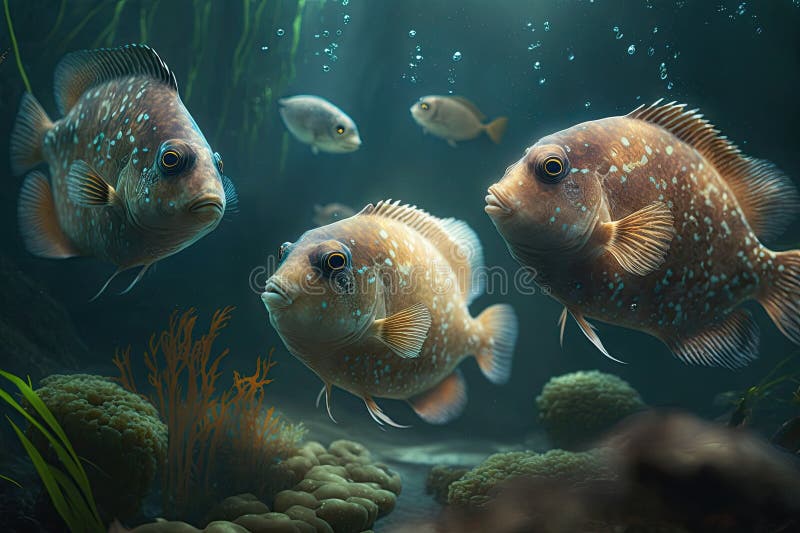 Blobfish fish underwater lush nature por generative ai