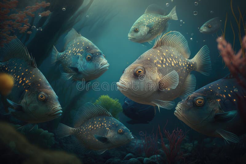 Premium AI Image  Blobfish Fish Underwater Lush Nature by Generative AI