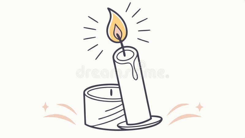 Lumânare cu sursă de lumină grafică în flacără pentru decorare și design vectorial ambiant Generativ AI stock illustration