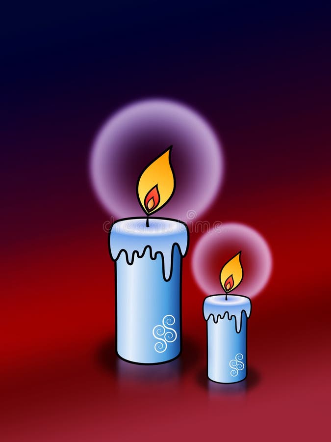 Lumânări aprinse cu halouri royalty free illustration