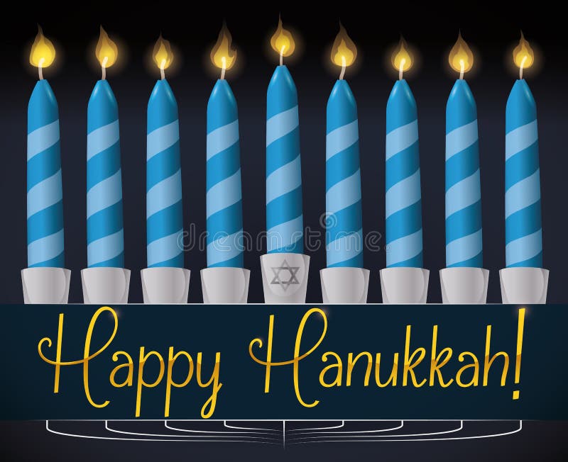 Lumânări aprinse pentru ilustrarea sărbătoririi hanukkah royalty free illustration