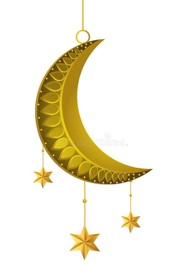 Luna calante con le stelle d'attaccatura royalty illustrazione gratis Luna calante con le stelle d'attaccatura royalty illustrazione gratis