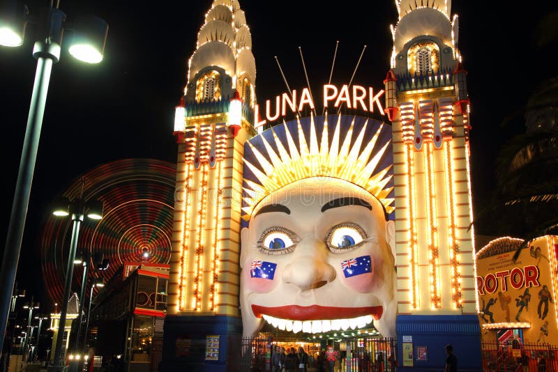 Luna Park With Ferris Wheel Blur At Night Editorial ...