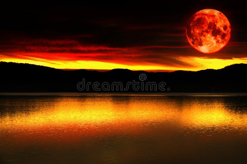 Luna roja sangre fotografía de archivo libre de regalías Luna roja sangre fotografía de archivo libre de regalías