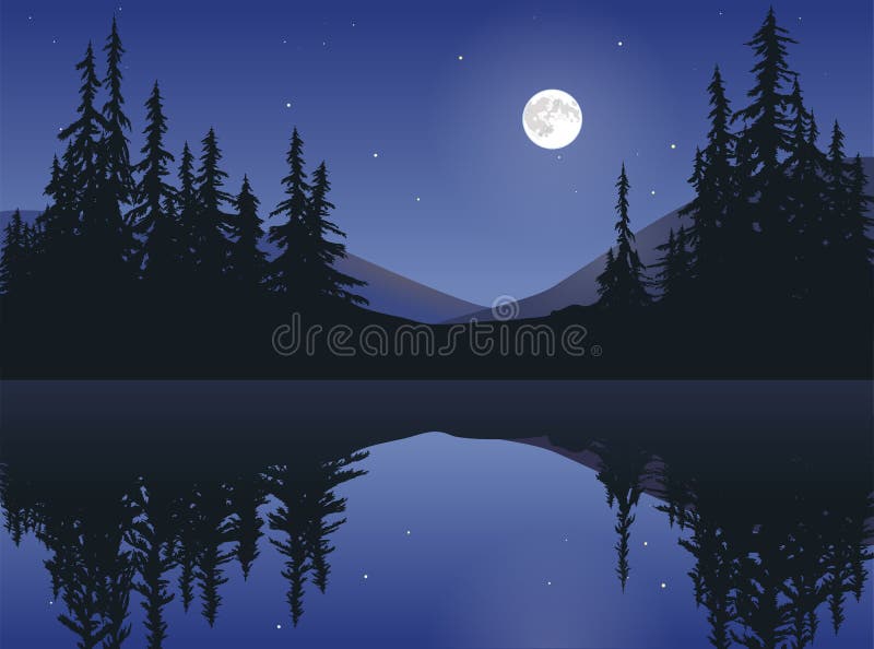 Luna sopra il lago calmo