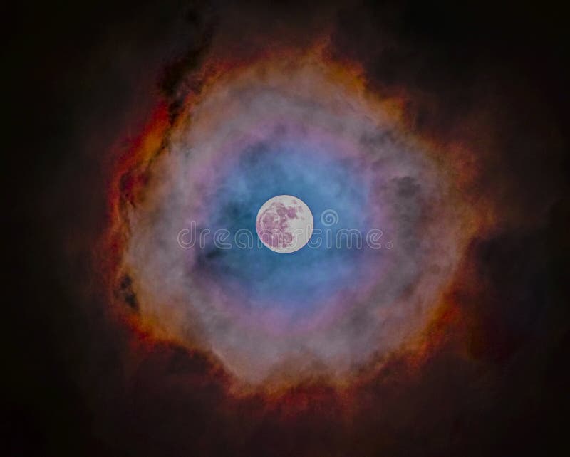 Lunar corona stock image. Image of inner, circle, light - 161797563