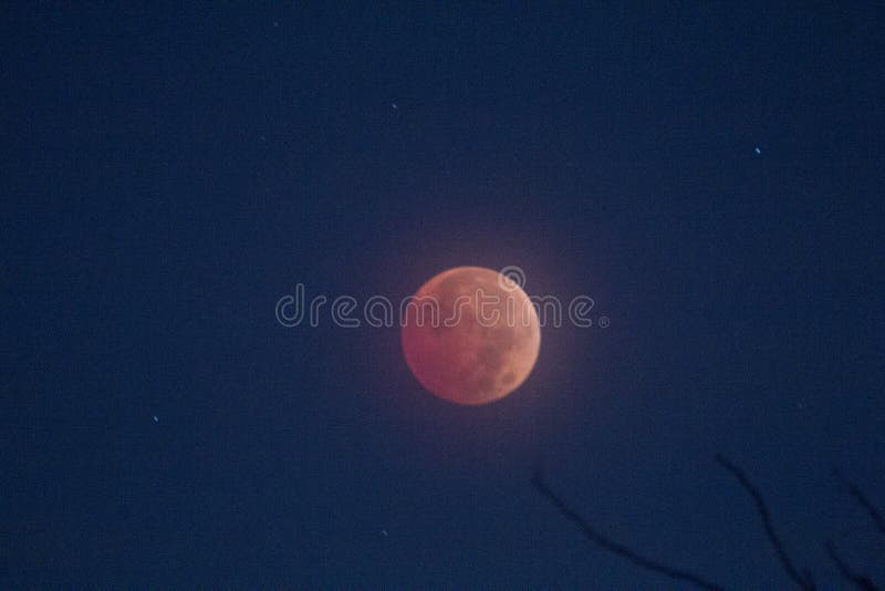 view-of-anlunar-eclipse-november-8-2022-columbus-ohio-stock-image