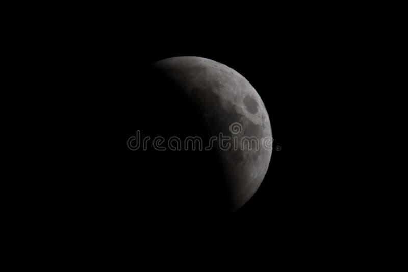 Lunar Eclipse: the phase of the moon obscured by shadow of planet Earth royalty free stock image