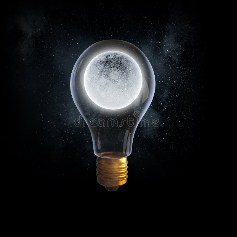 Lunar light bulb stock image. Image of lightbulb, bulb 60574339