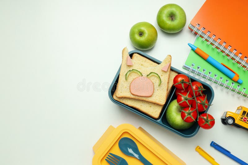 Lunch Box with Food, Lunch Box with Food for Child for School Stock