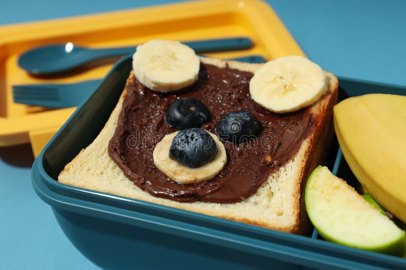 Lunch Box with Food, Lunch Box with Food for Child for School Stock