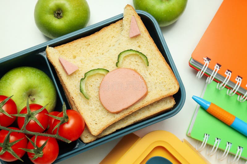 Lunch Box with Food, Lunch Box with Food for Child for School Stock