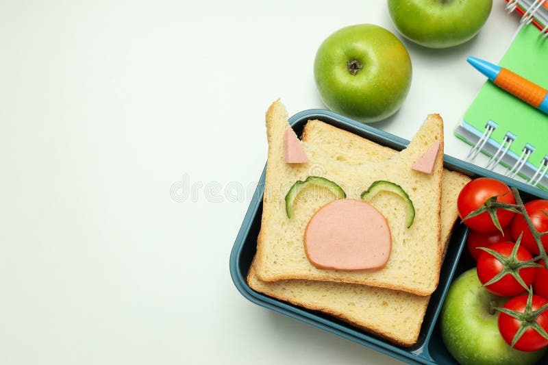 Lunch Box with Food, Lunch Box with Food for Child for School Stock